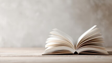 Open book, hardback books on wooden table. Education background. Back to school. Copy space for text.