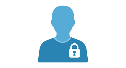 Secure personal data with a user icon and padlock protecting privacy and identity for security awareness campaigns and cybersecurity training