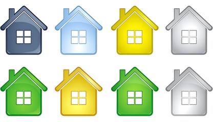 Colorful house icons