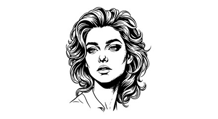 Striking Black and White Portrait of a Woman with Tousled Hair