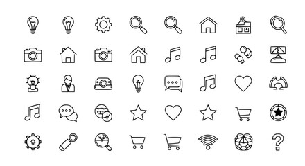 Collection of Hand Drawn Sketch Icons for User Interface Design
