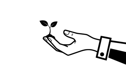 Hand Holding a Growing Plant Sapling Symbolizing Growth