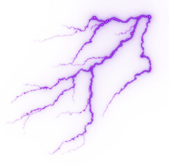 Bright colorful lightning strikes against a plain white background lightning background, abstract energy background with thunderstorm thunder strike against a transparent background. Electrical discha