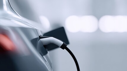 Electromobility concept: Fast 300KW Hypercharger with DC CCS type 2 EV connector, charging electrical/hybrid PHEV automobiles at a modern station.