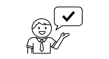 Successful outcome confirmed by person speaking idea