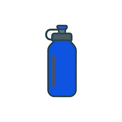 Water bottle, Water sipper icon logo flat vector design