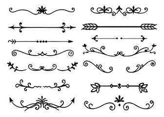 Obraz premium Vector art of collection of decorative dividers