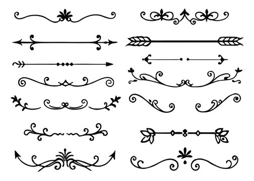 Vector art of collection of decorative dividers