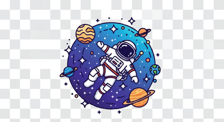 Fototapeta premium Weightless zero gravity outline icon vector 