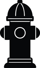 Fire hydrant silhouette. Firefighting water supply vector icon.