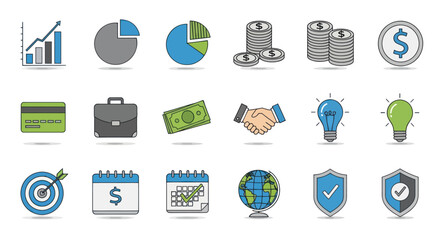 Collection of Business and Finance Icons.