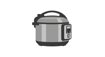 Modern Silver Electric Pressure Cooker with Digital Display and Handle.