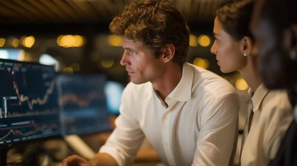 Team of analysts studying real estate market stagnation, symbolizing predictive modeling, property risk assessment, and smart investment strategy in challenging markets. cinematic color correction, - Powered by Adobe