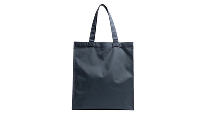 A single, centered, dark gray tote bag with handle, standing against a black background