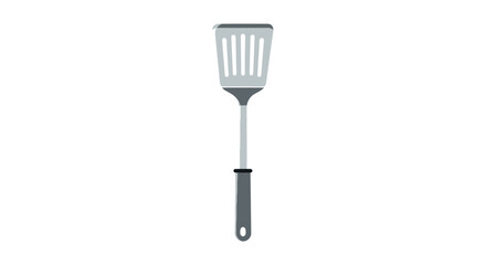 Gray Slotted Spatula with Handle for Cooking and Kitchen Use.
