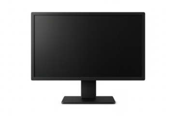 Black computer monitor displaying screen with transparent background