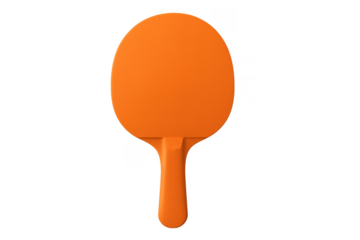 Orange table tennis paddle racket on transparent background