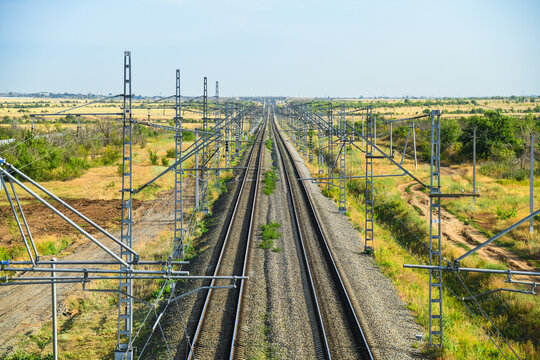 Railway tracks extending into the future