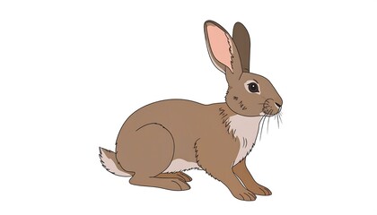 Fototapeta premium Outlined brown rabbit