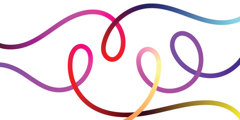 Vibrant gradient ribbons dance across a clean white backdrop, offering a modern and playful touch for your creative projects or branding needs