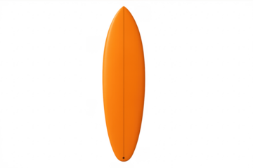 Orange surfboard ready for summer water sports activities