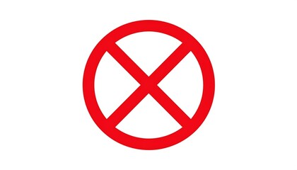 Fototapeta premium Red circle with a white cross