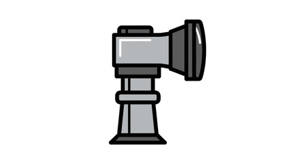 Cartoon Illustration of a Gray Otoscope Medical Instrument.