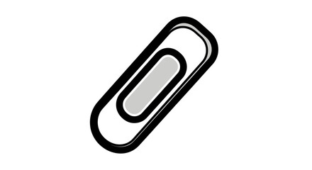 Black and White Paperclip Illustration with Gray Interior.