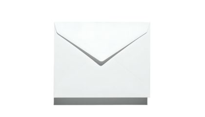 A white envelope on a black background, shadow underneath