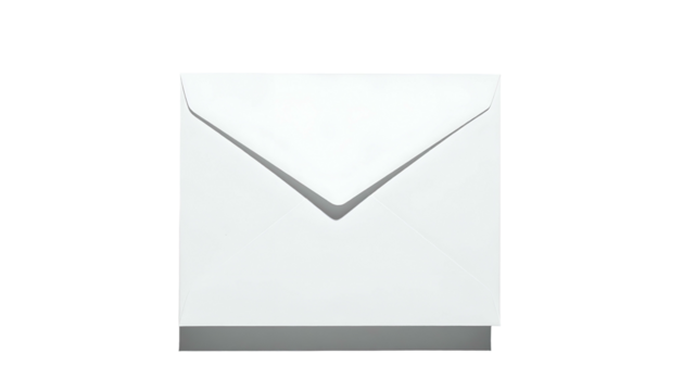 A white envelope on a black background, shadow underneath