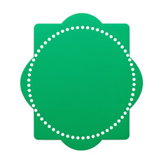 Green rounded square shape with dotted circle border isolated on a transparent background image