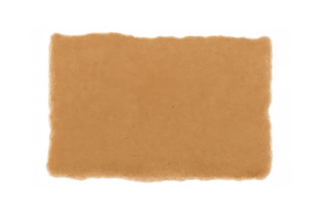 Brown torn paper blank message space featuring rough ragged edges, textured kraft cardboard for notes and advertising, transparent background