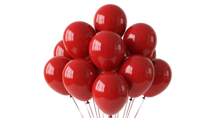 Pile of Shiny Red Balloons on Black Background isolated on a transparent background party celebration
