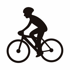 Obraz premium Silhouette of a cyclist riding a bicycle, great for transportation and sports