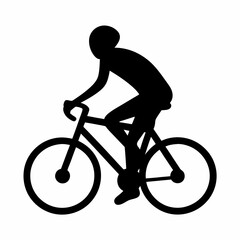 Obraz premium Silhouette of a cyclist riding a road bike, expressing motion and activity