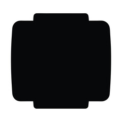 Naklejka premium Black Lego brick four stud silhouette on white background with rounded edges