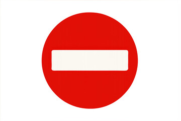No entry road sign indicating stop and prohibition