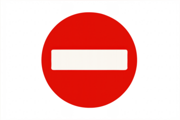 No entry road sign indicating stop and prohibition