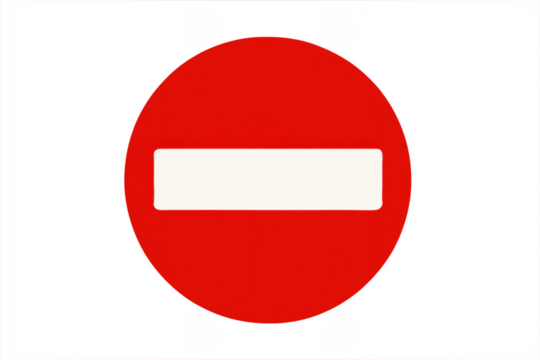 No entry road sign indicating stop and prohibition