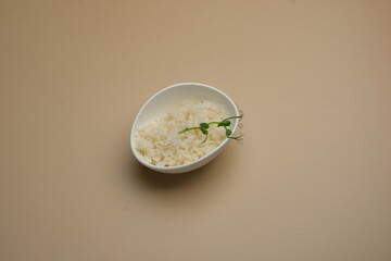 A Delightful Minimalist Rice Bowl with an Elegant Garnish for