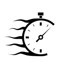 Fast time icon set. Instant clock delivery vector symbol in a black filled and outlined style. quick timer response sign. fast time icon line vector design. 