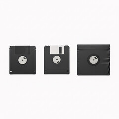 Fototapeta premium 3d rendering of black floppy disk isolated on white background with shadow