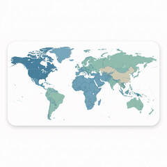 World Map with borders in pastel colors. Vector Illustration.