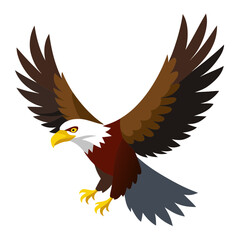 Majestic eagle soaring with wings spread