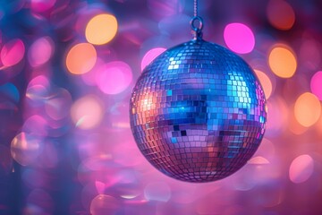 Obraz premium Colorful Disco Ball In Party Setting
