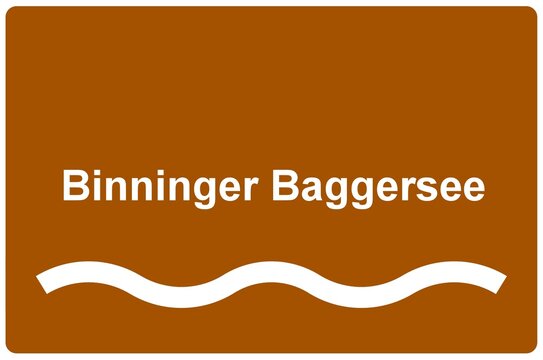 Illustration eines Namensschildes f&uuml;r den "Binninger Baggersee" in Baden-W&uuml;rttemberg	