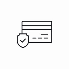 bank card protected shield icon sign vector