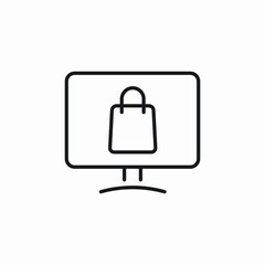 computer online shopping icon sign vector