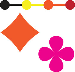 Colorful Geometric Shapes on White Background Abstract Design Vector Illustration