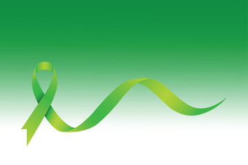 Green Awareness Ribbon Vector Illustration